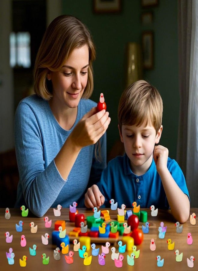 JYXT 250 Pcs Mini Resin Ducks Glow in The Dark, Tiny Animals Figures to Hide Luminous Miniature Plastic Duck for Fish Tank Aquarium Fairy Garden Dollhouse Micro Landscape Birthday Parties Decor - Image 5